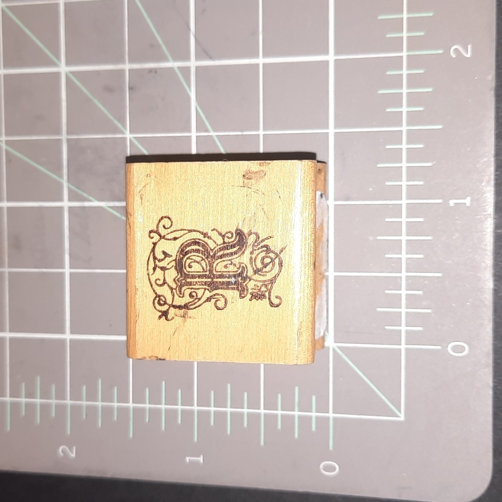 R Monogram calligraphy rubber stamp